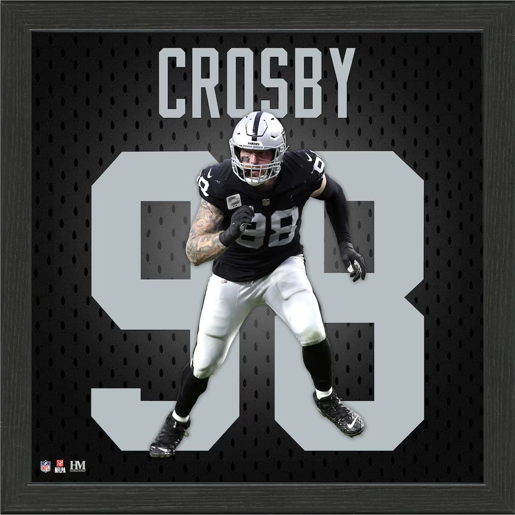 Las Vegas Raiders Maxx Crosby Highland Mint 13'' x 13'' Impact Jersey Framed Photo