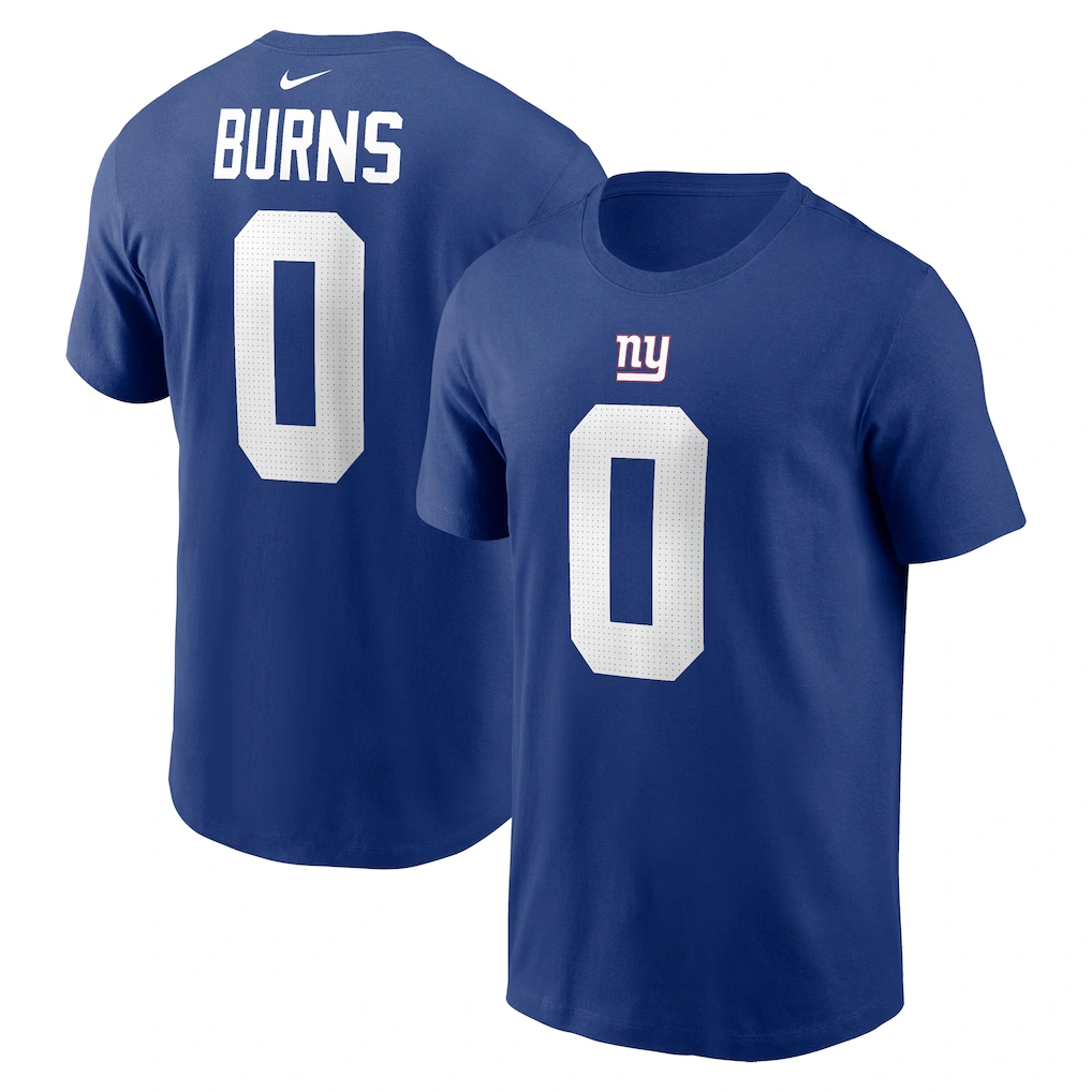 Men's New York Giants Brian Burns Nike Royal Player Name & Number T-Shirt