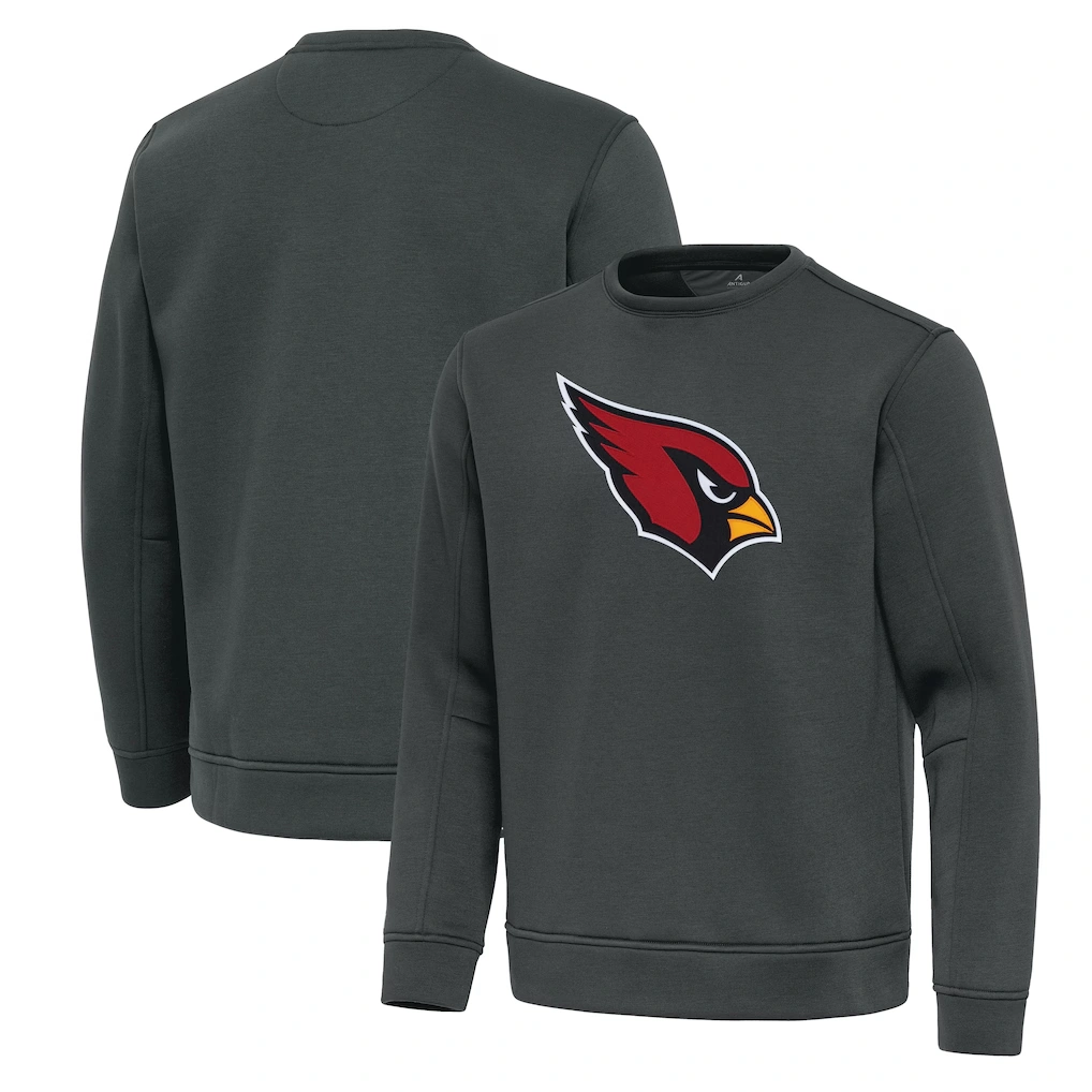 Men's Arizona Cardinals Antigua Pewter Relevant Lightweight Pullover Sweatshirt