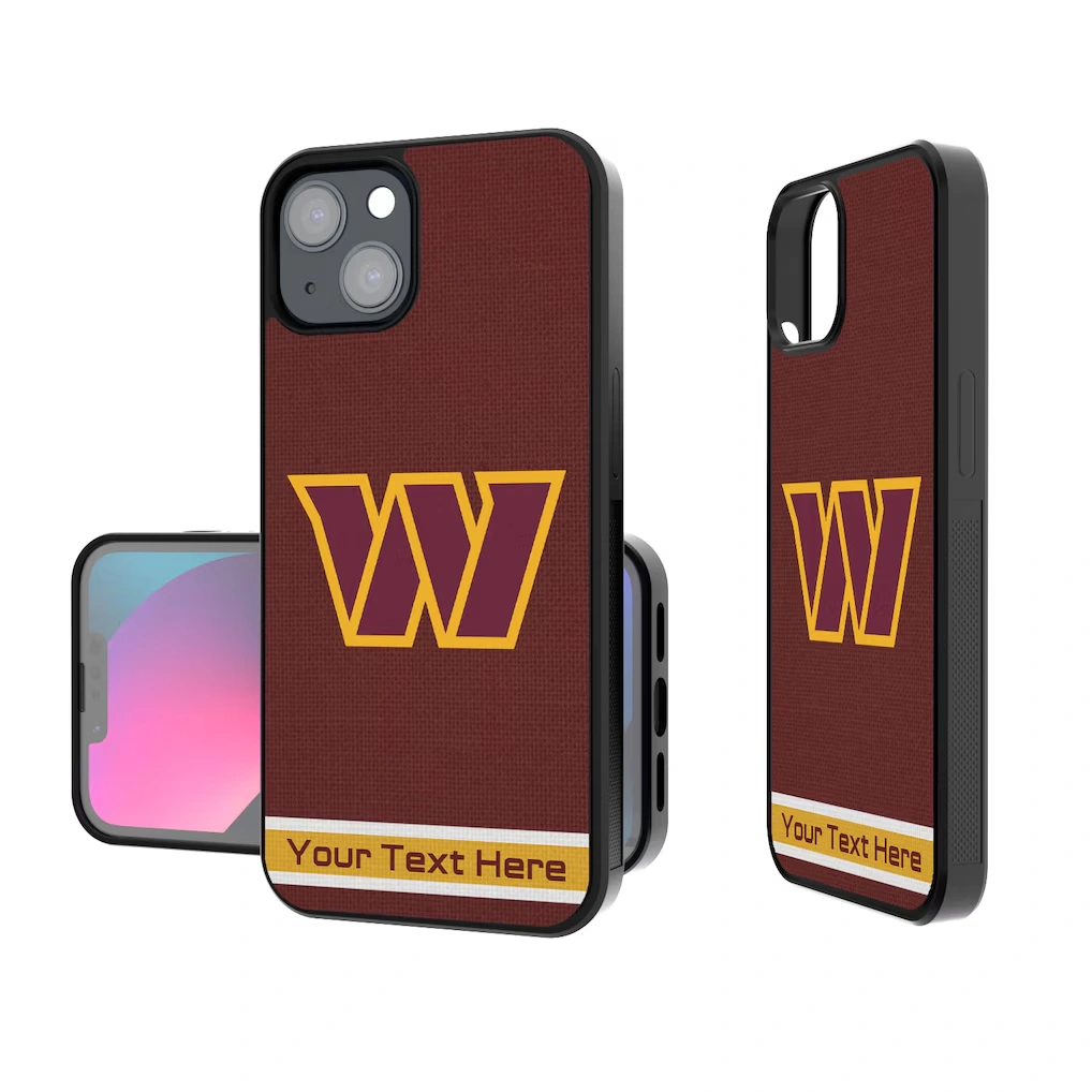 Washington Commanders Personalized Stripe Design iPhone Bump Case