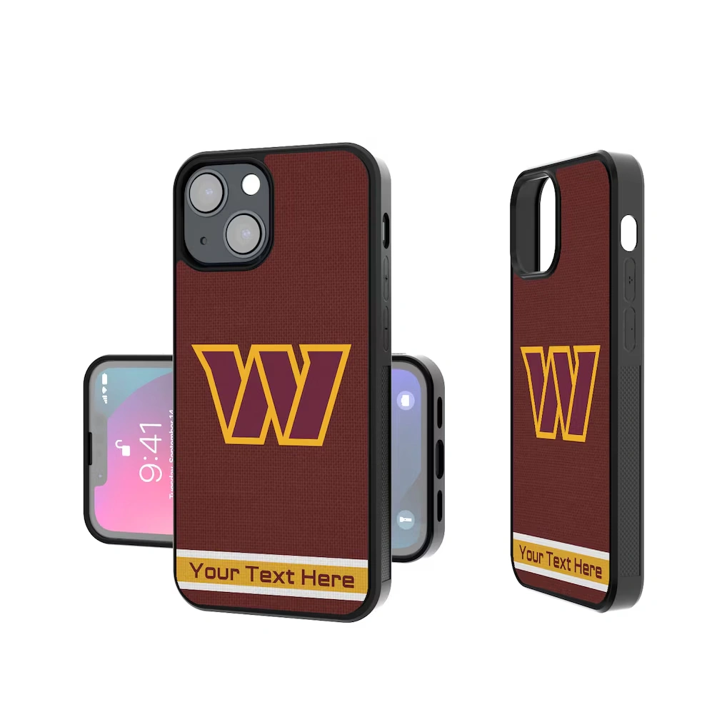 Washington Commanders Personalized Stripe Design iPhone Bump Case