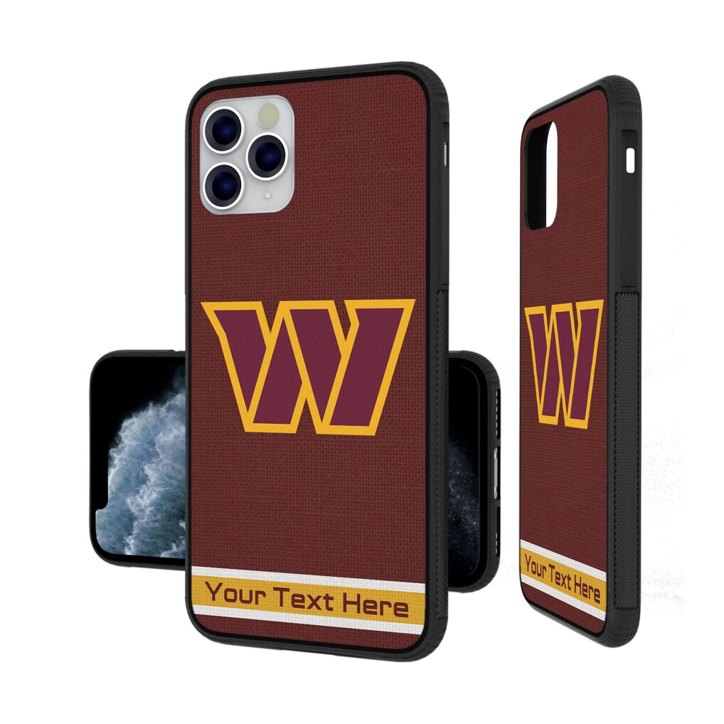 Washington Commanders Personalized Stripe Design iPhone Bump Case