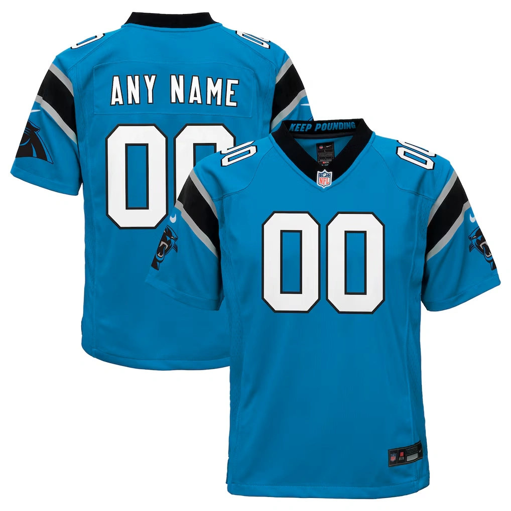 Youth Carolina Panthers Nike Blue Alternate Custom Game Jersey