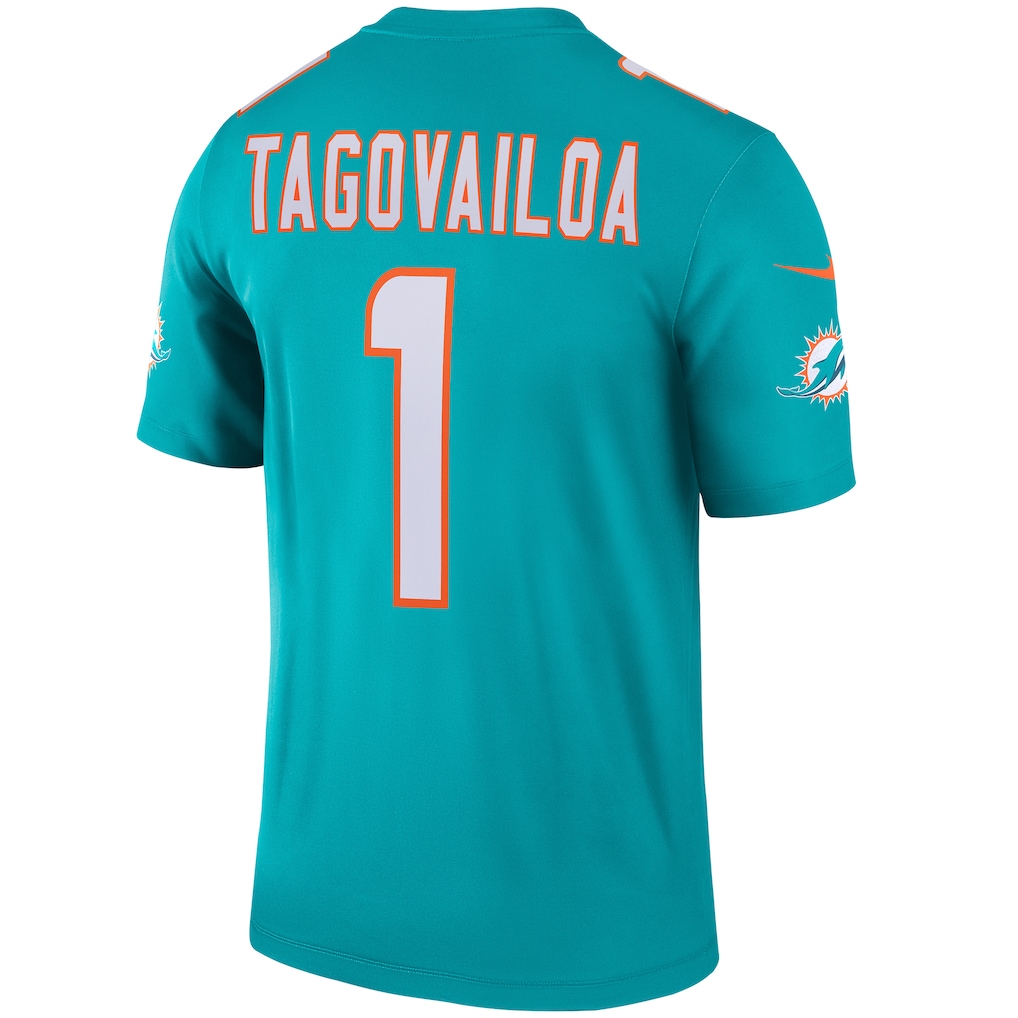 Men's Miami Dolphins Tua Tagovailoa Nike Aqua Legend Player Performance Top