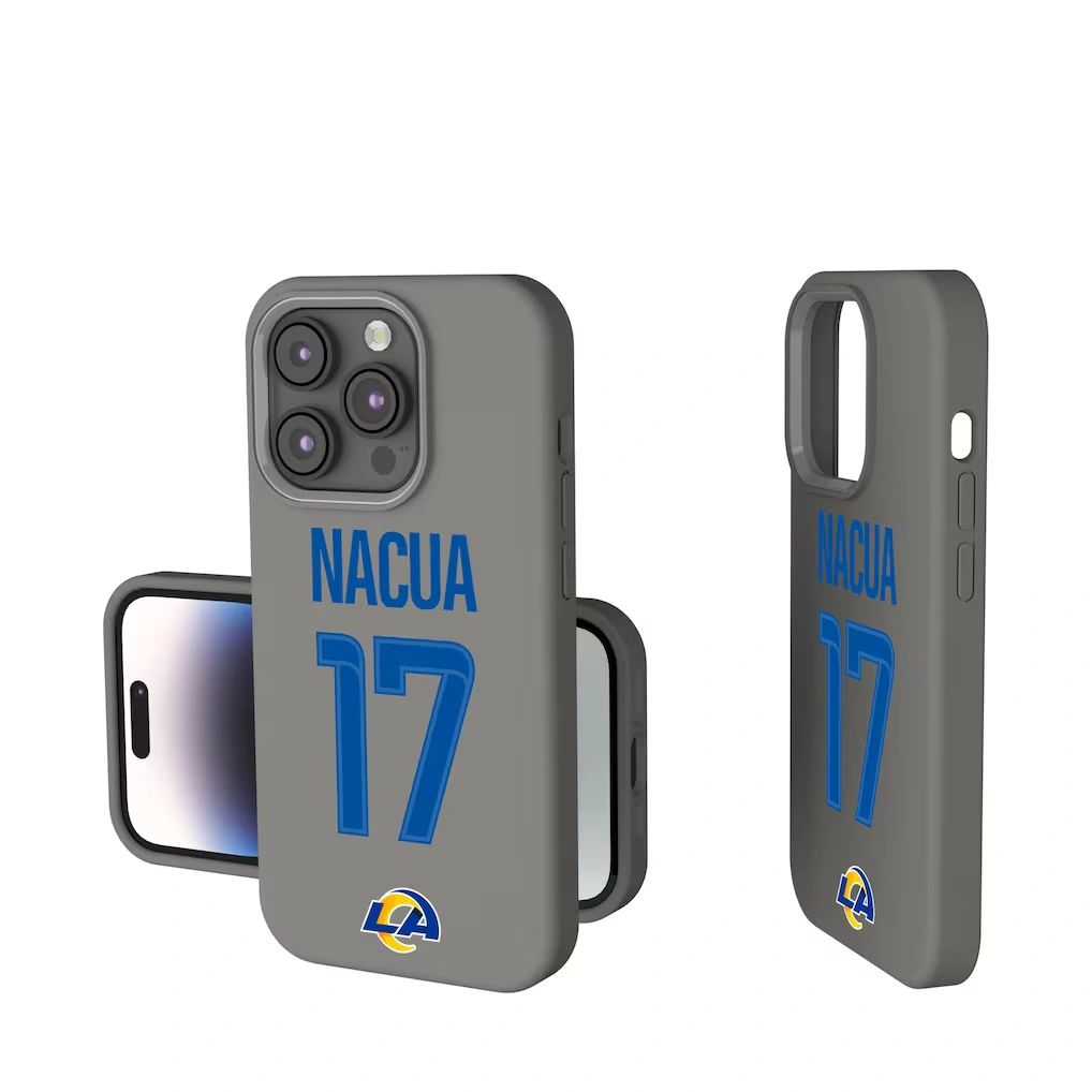 Los Angeles Rams Puka Nacua Keyscaper Gray Ready Soft Touch iPhone Case