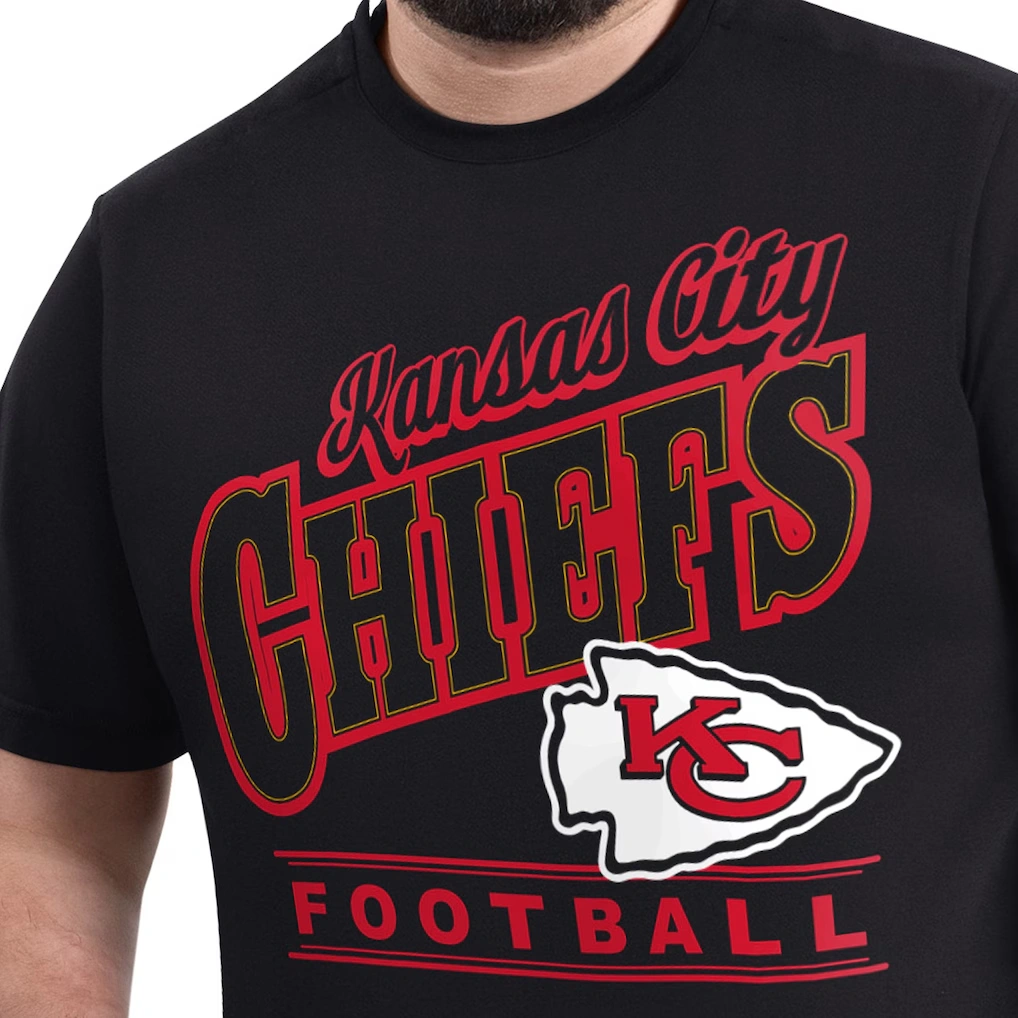 Men's Kansas City Chiefs G-III Sports by Carl Banks Black Adaptive Headliner Graphic T-Shirt
