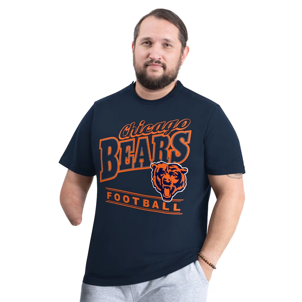 Men's Chicago Bears G-III Sports by Carl Banks Navy Adaptive Headliner Graphic T-Shirt