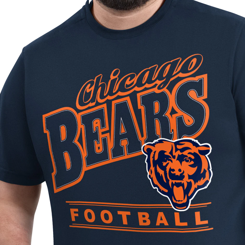 Men's Chicago Bears G-III Sports by Carl Banks Navy Adaptive Headliner Graphic T-Shirt