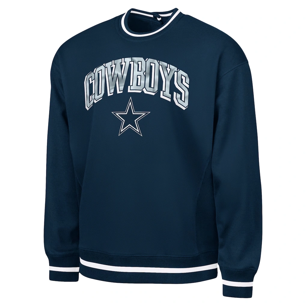 Men's Dallas Cowboys G-III Sports by Carl Banks Navy Adaptive Blocker Fleece Pullover Sweatshirt