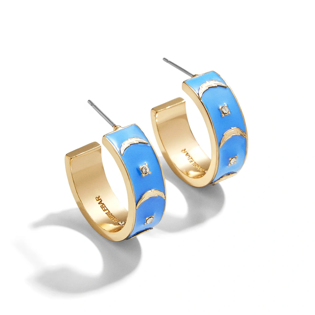 Los Angeles Chargers WEAR By Erin Andrews x BaubleBar Enamel Hoop Earrings