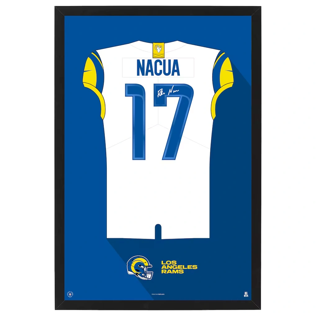 Los Angeles Rams Puka Nacua Away Jersey Framed Art Print