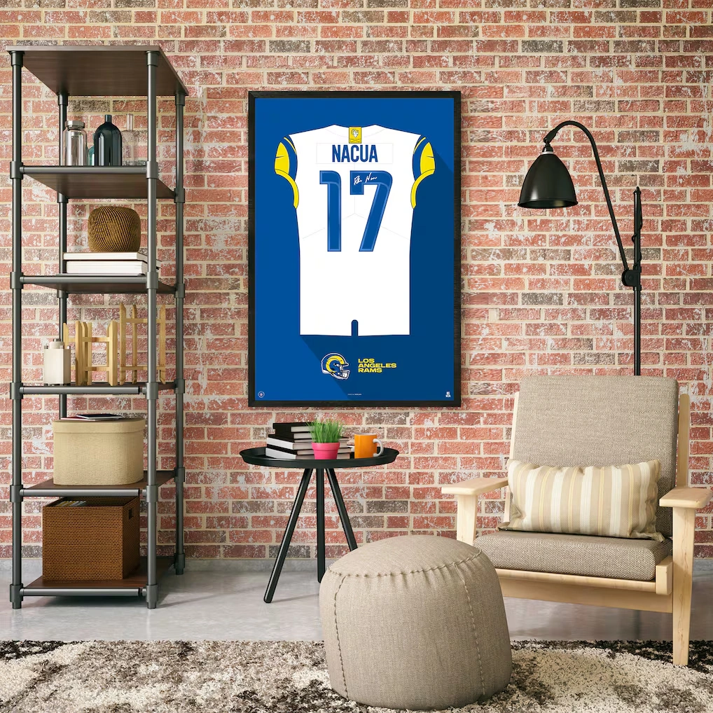 Los Angeles Rams Puka Nacua Away Jersey Framed Art Print