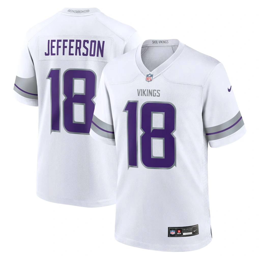 Youth Minnesota Vikings Justin Jefferson Nike White Game Jersey