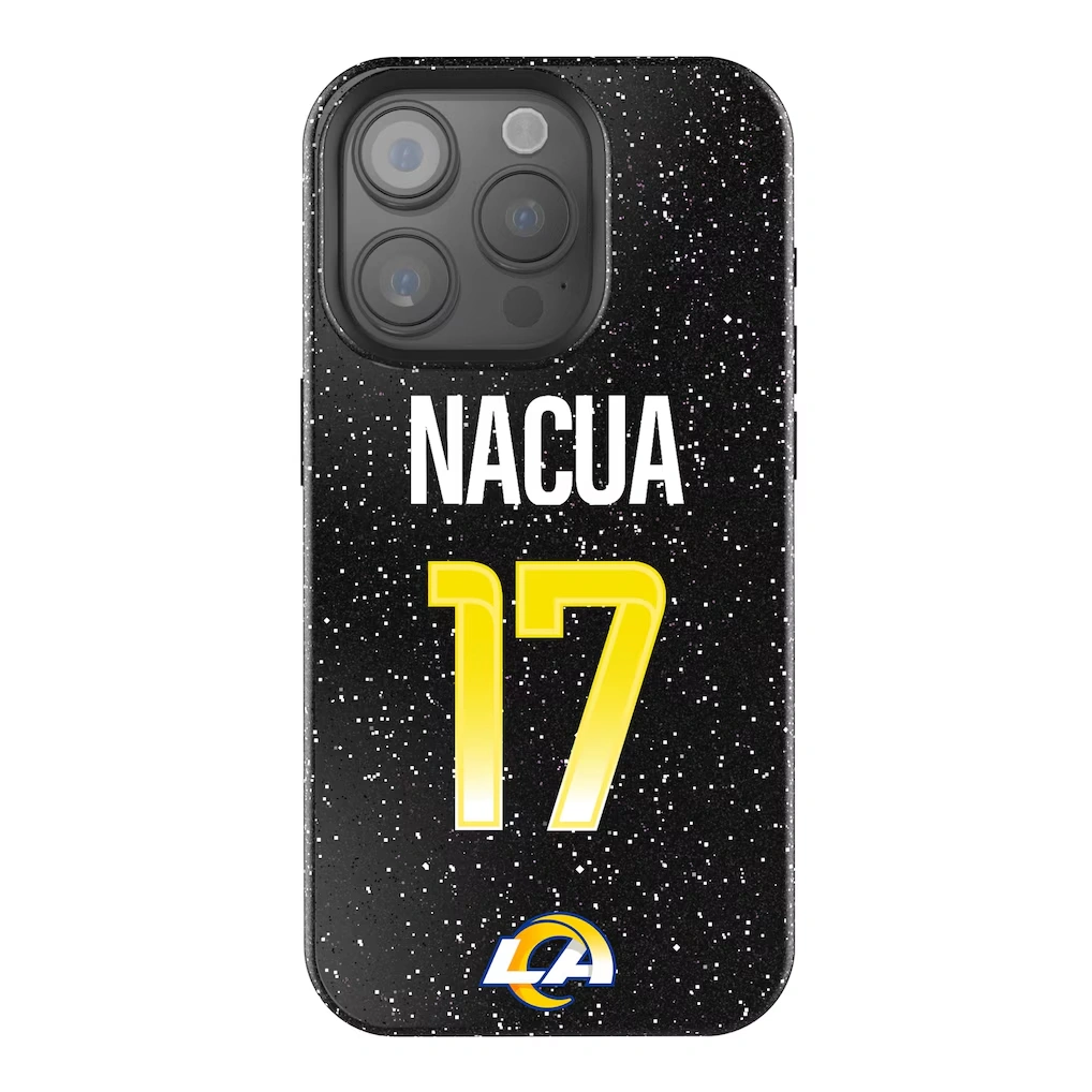 Los Angeles Rams Puka Nacua Keyscaper Black Bling iPhone Case