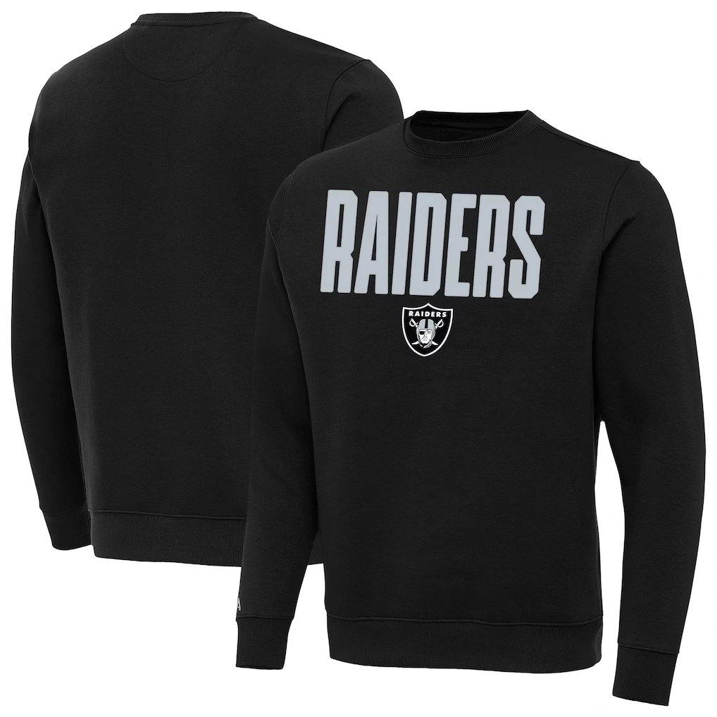 Men's Las Vegas Raiders Antigua Black Victory Sweatshirt