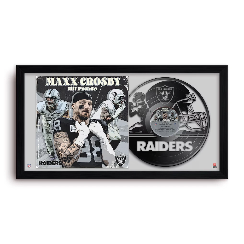 Las Vegas Raiders Maxx Crosby 14" x 26" Framed Art Vinyl Album Print