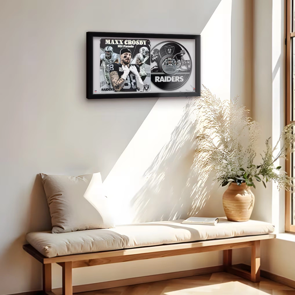 Las Vegas Raiders Maxx Crosby 14" x 26" Framed Art Vinyl Album Print