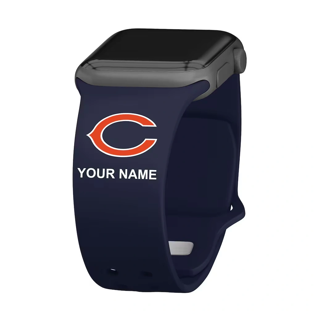 Chicago Bears 38/40/41mm Personalized Silicone Apple Watch Band
