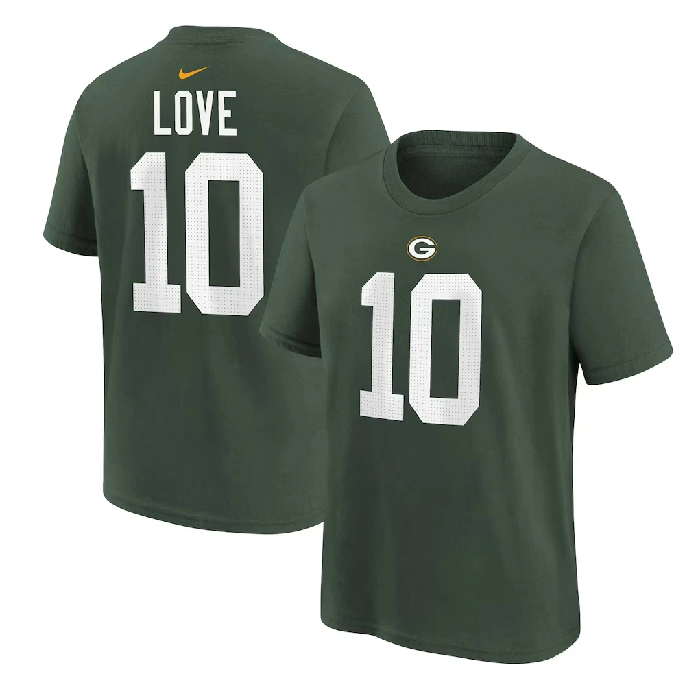Preschool Green Bay Packers Jordan Love Nike Green Player Name & Number T-Shirt