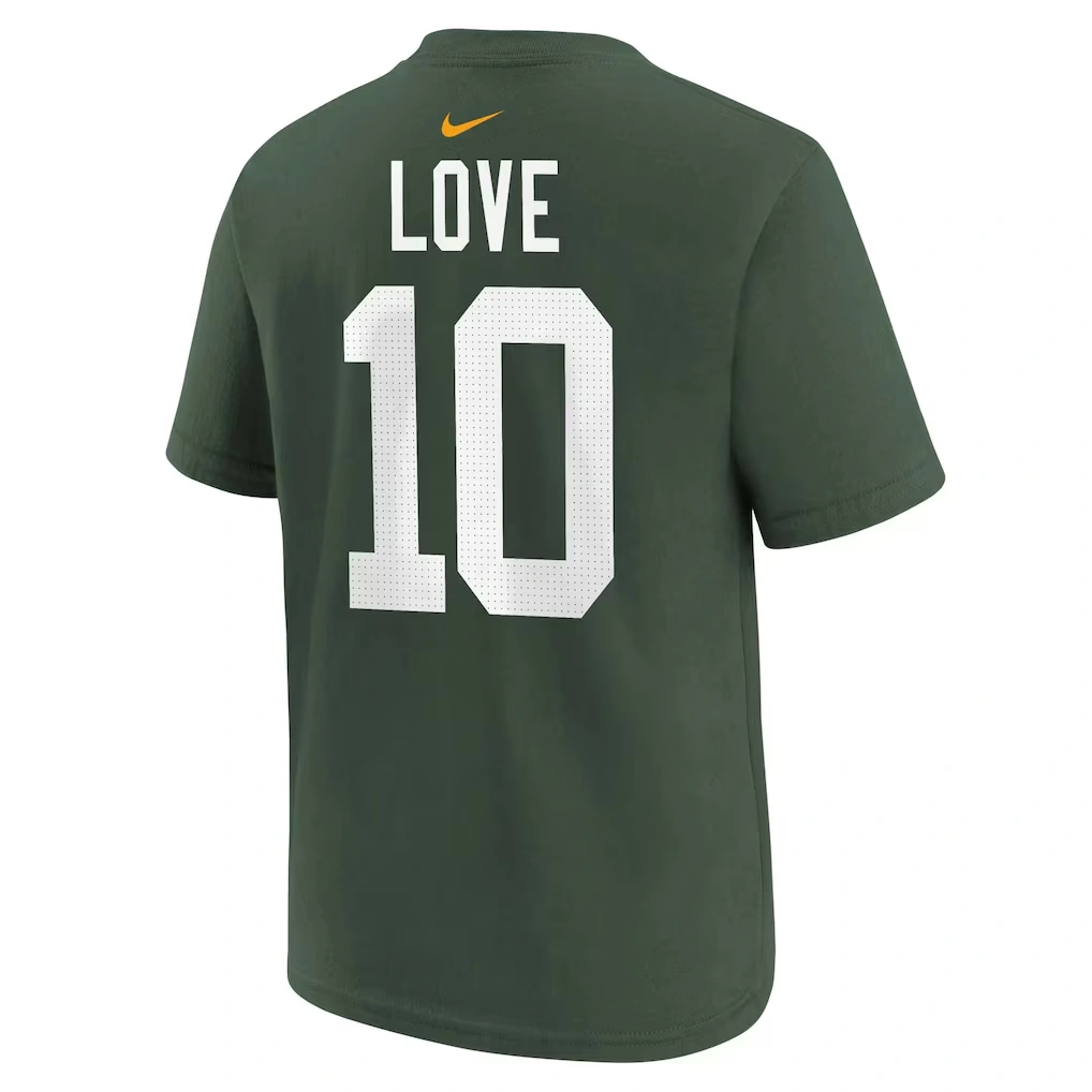 Preschool Green Bay Packers Jordan Love Nike Green Player Name & Number T-Shirt