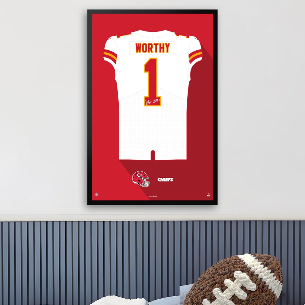 Kansas City Chiefs Xavier Worthy Framed 27" x 39" Jersey Art Print