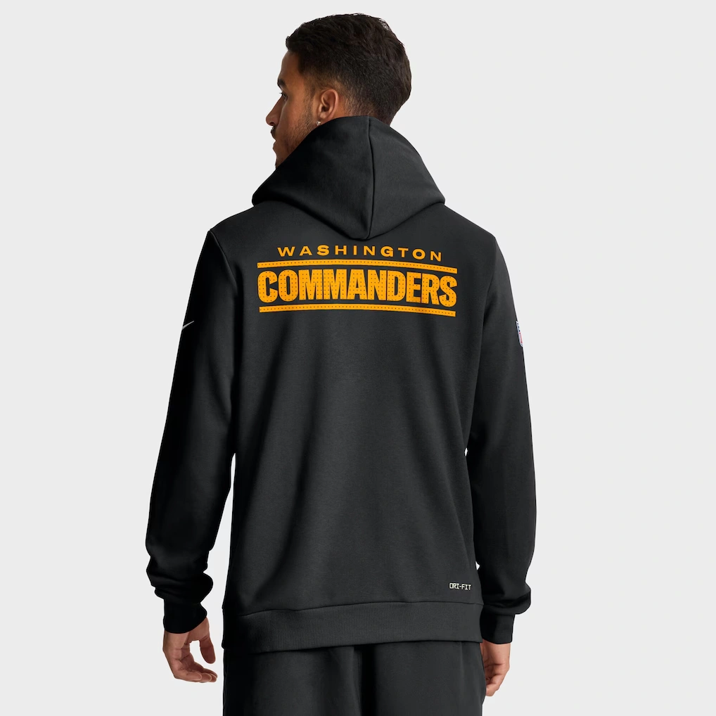 Men's Washington Commanders Nike Black Sideline Standard Issue Initial Home Dri-FIT Hoodie