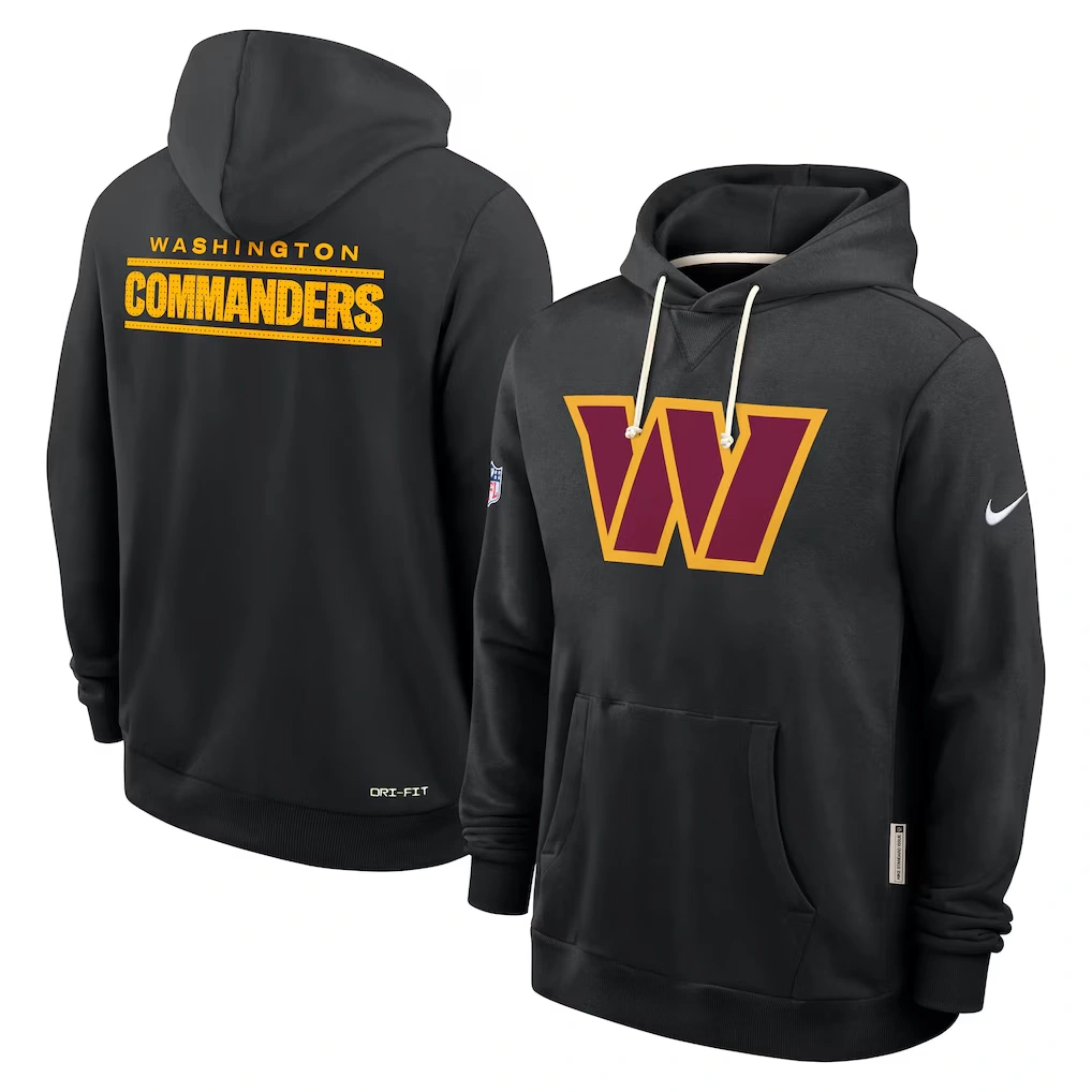 Men's Washington Commanders Nike Black Sideline Standard Issue Initial Home Dri-FIT Hoodie 4 Men's Washington Commanders Nike Black Sideline Standard Issue Initial Home Dri-FIT Hoodie