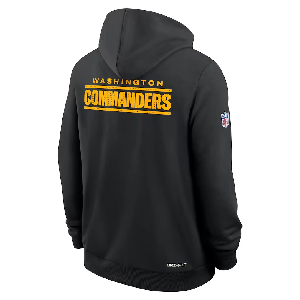 Men's Washington Commanders Nike Black Sideline Standard Issue Initial Home Dri-FIT Hoodie 6 Men's Washington Commanders Nike Black Sideline Standard Issue Initial Home Dri-FIT Hoodie