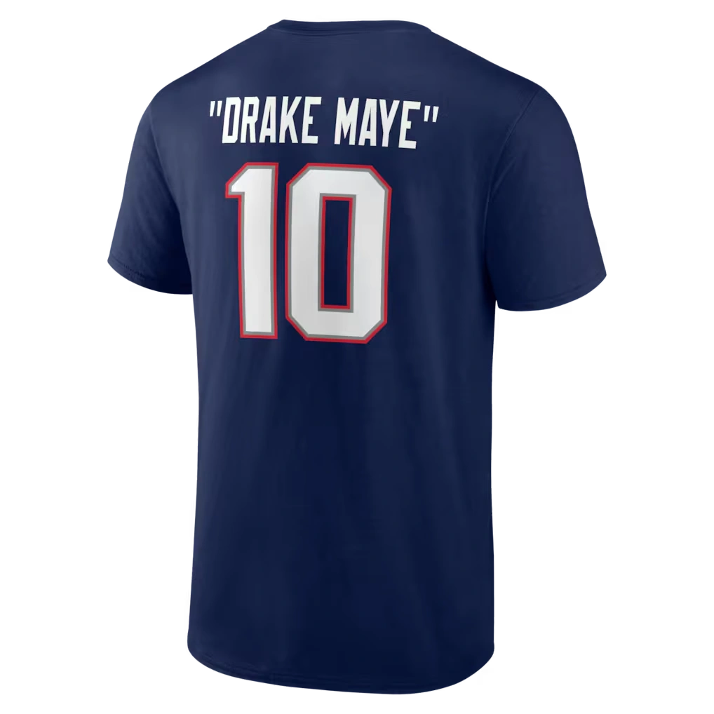 Men's New England Patriots Drake Maye Navy Nickname T-Shirt