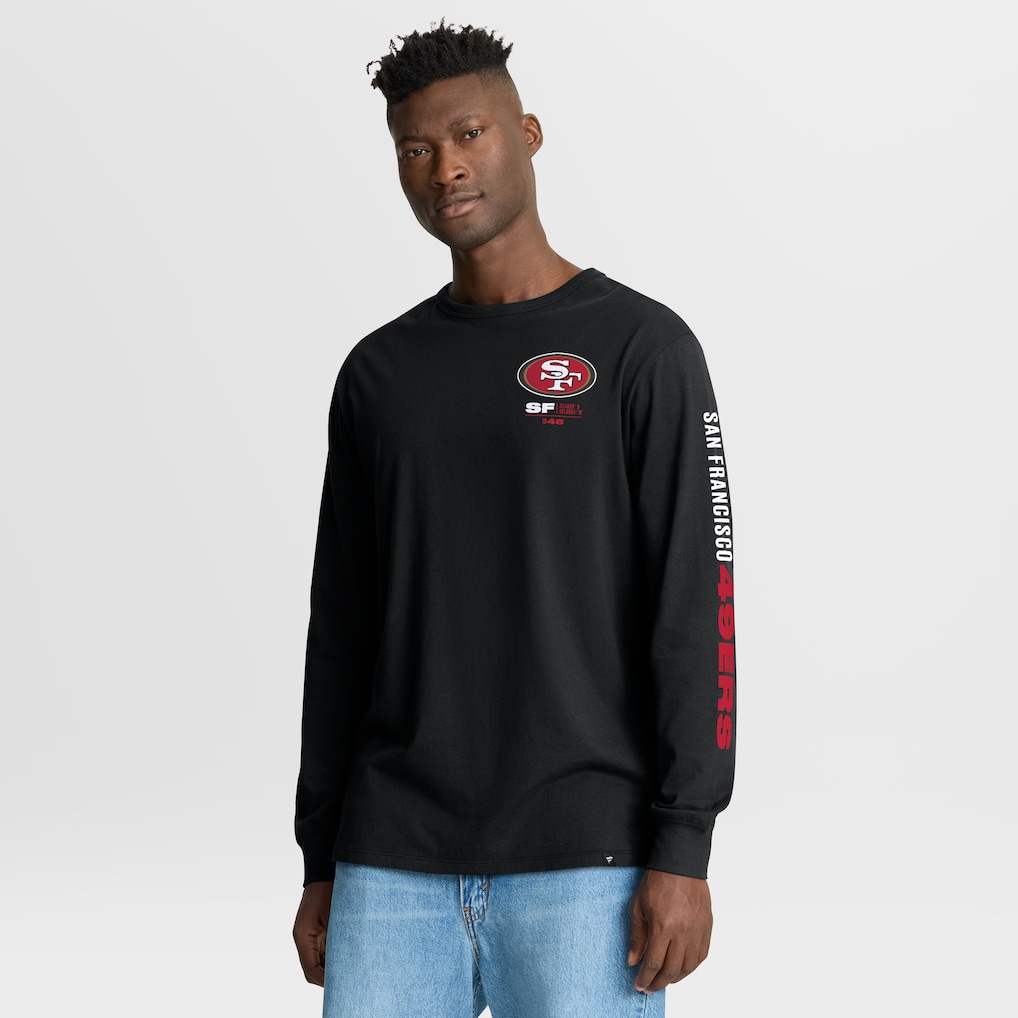Men's San Francisco 49ers Fanatics Black Clock Management Legacy Long Sleeve T-Shirt