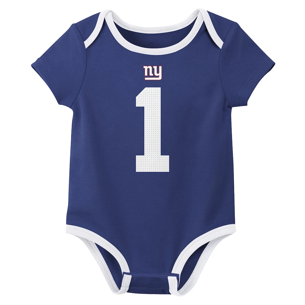 Newborn & Infant New York Giants Malik Nabers Nike Name & Number 3-Pack Bodysuit Set