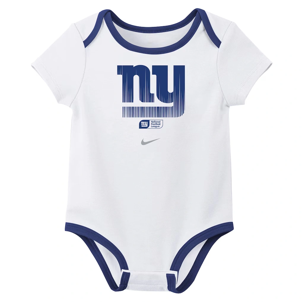 Newborn & Infant New York Giants Malik Nabers Nike Name & Number 3-Pack Bodysuit Set