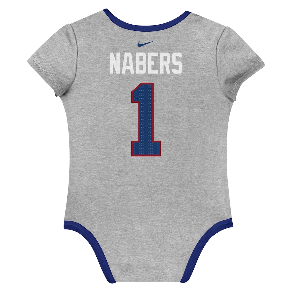 Newborn & Infant New York Giants Malik Nabers Nike Name & Number 3-Pack Bodysuit Set