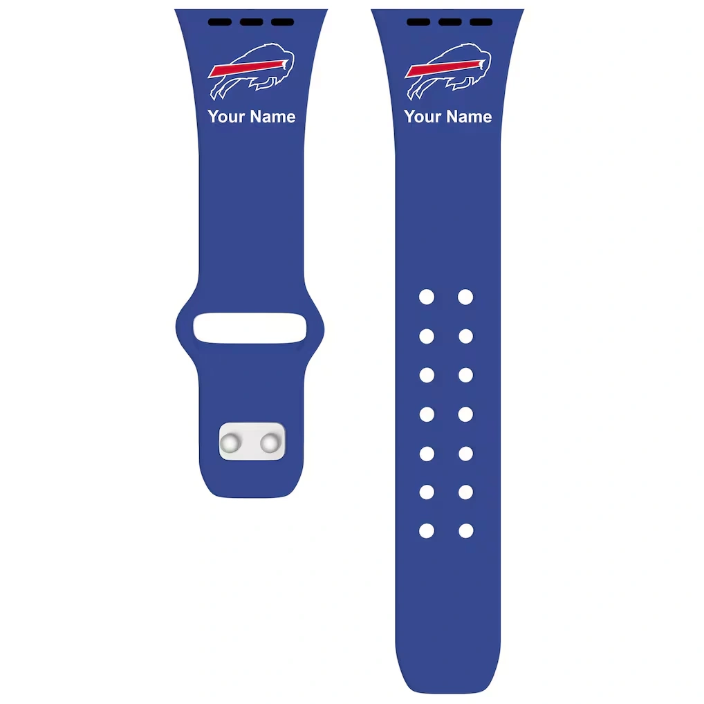 Buffalo Bills 42/44/45mm Personalized Silicone Apple Watch Band