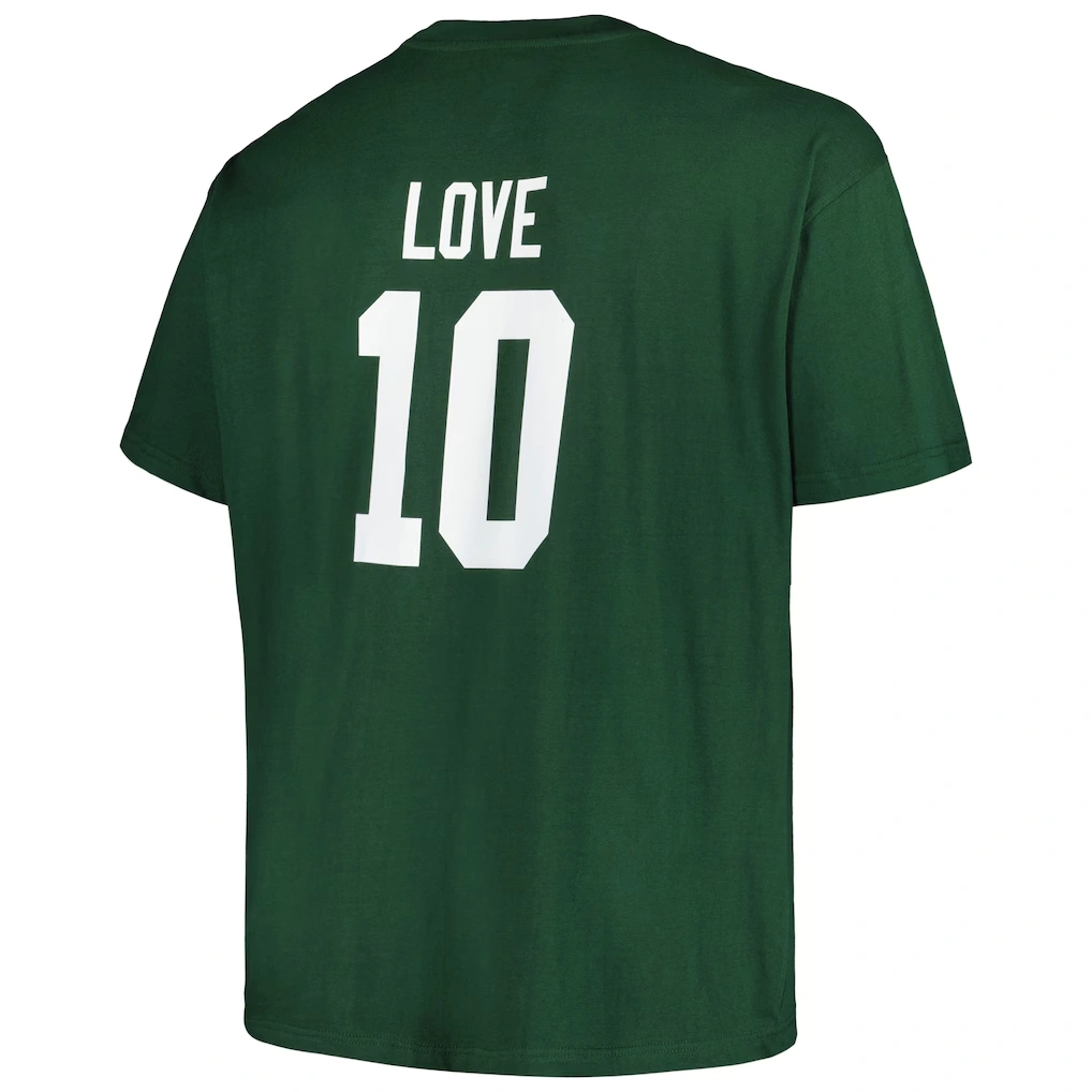 Men's Green Bay Packers Jordan Love Fanatics Green Big & Tall Player Name & Number T-Shirt