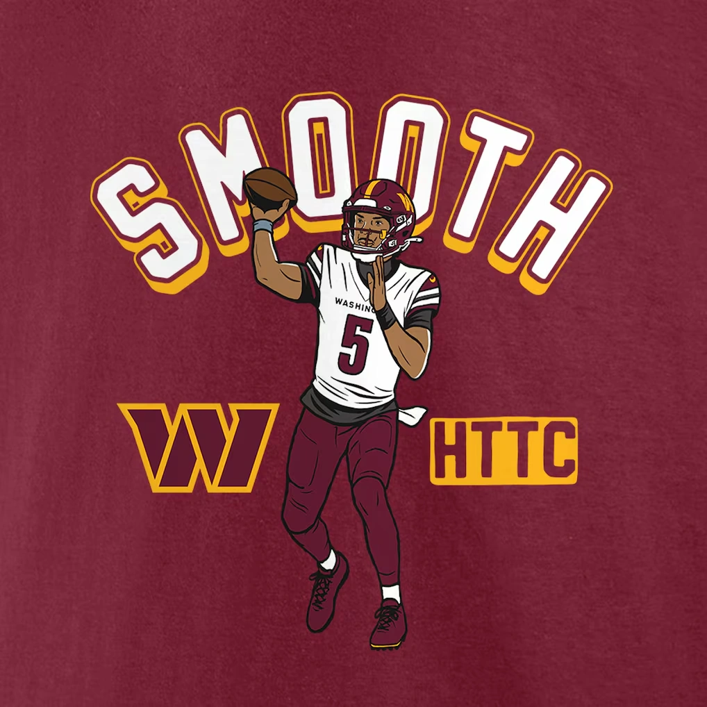 Men's Washington Commanders Jayden Daniels Burgundy Player Illustrative Pack T-Shirt