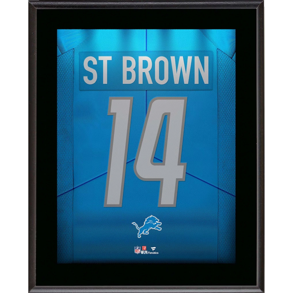 Amon-Ra St. Brown Detroit Lions Fanatics Authentic 10.5" x 13" Jersey Number Sublimated Player Plaque