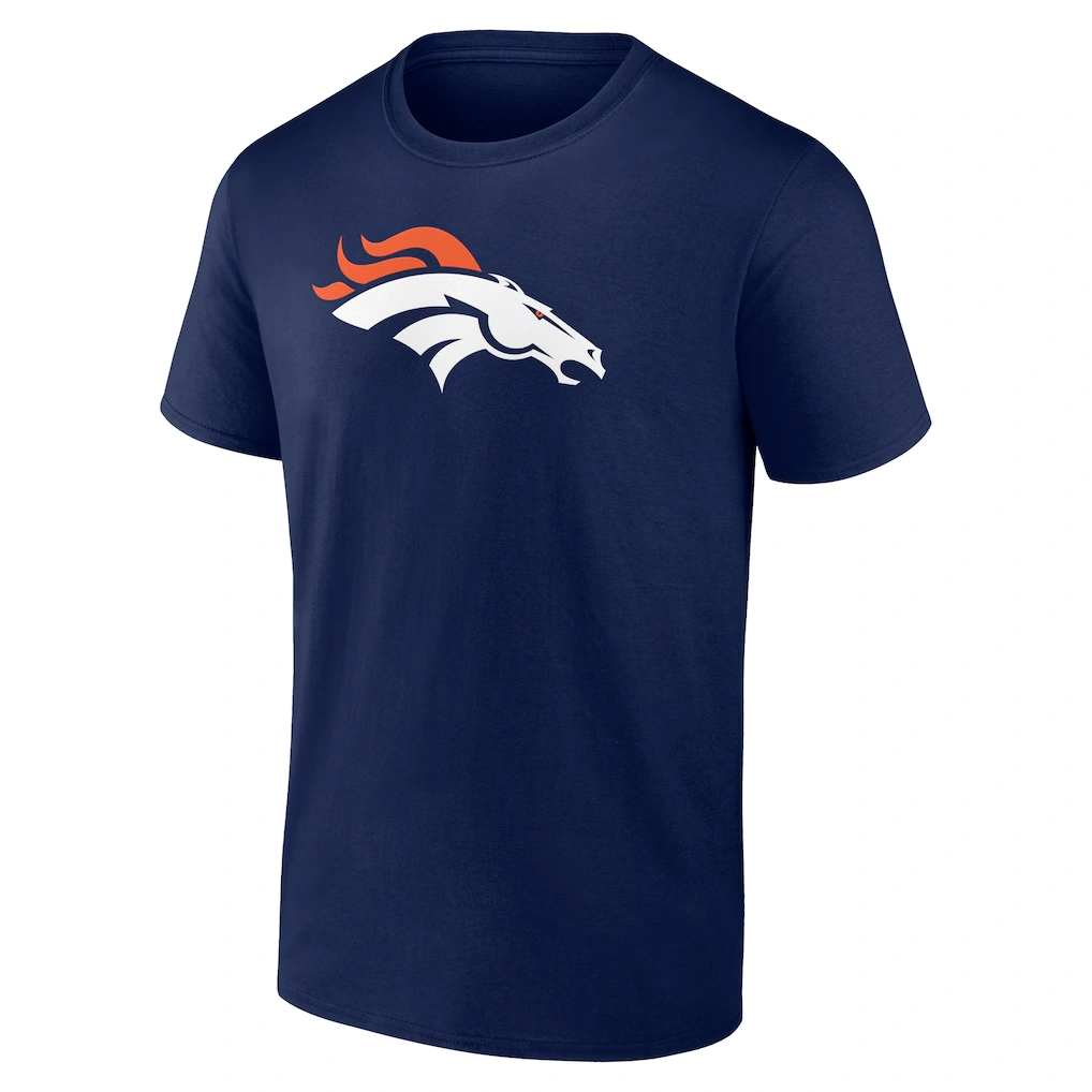 Men's Denver Broncos Navy Team Authentic Custom T-Shirt