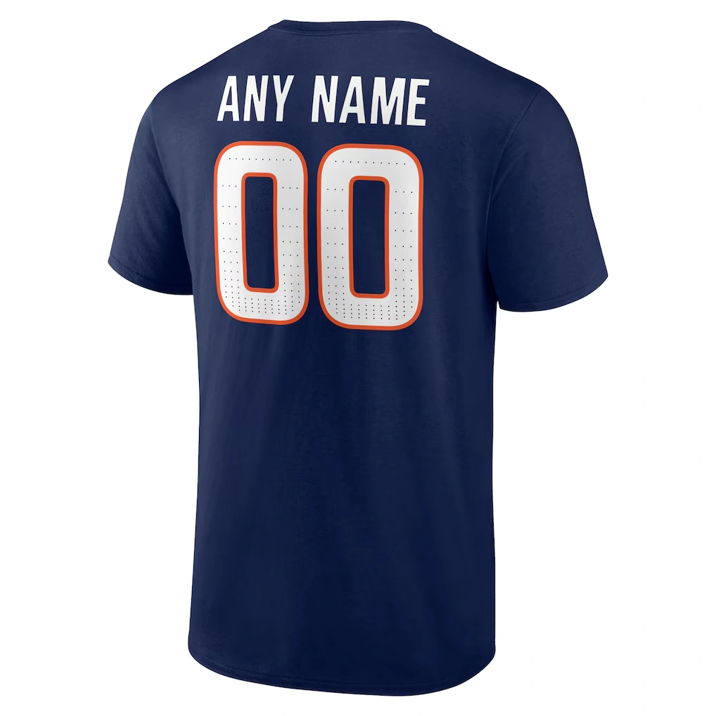 Men's Denver Broncos Navy Team Authentic Custom T-Shirt