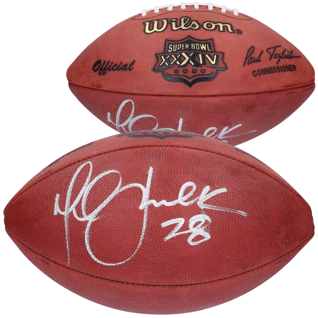 Autographed St. Louis Rams Marshall Faulk Fanatics Authentic Super Bowl XXXIV Pro Football