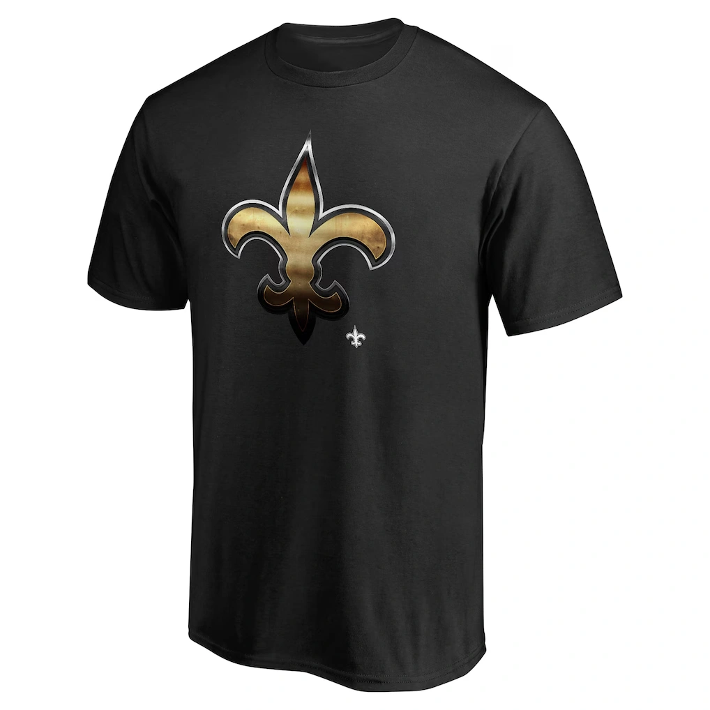 Men's New Orleans Saints Black Personalized Midnight Mascot T-Shirt