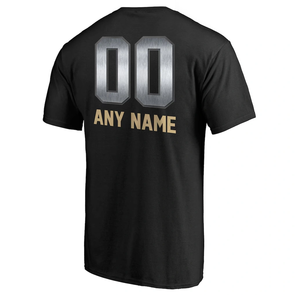 Men's New Orleans Saints Black Personalized Midnight Mascot T-Shirt