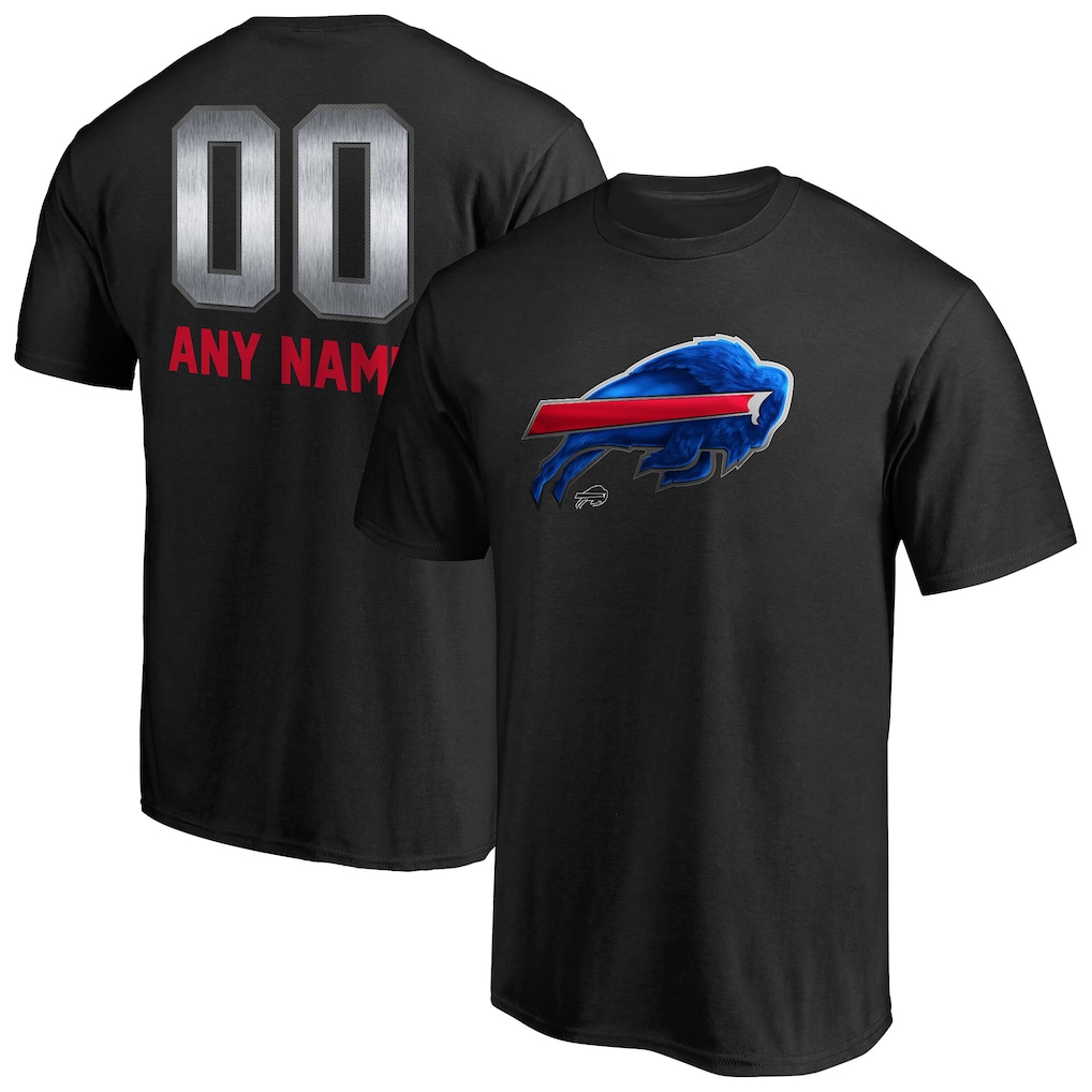Men's Buffalo Bills Black Personalized Midnight Mascot T-Shirt
