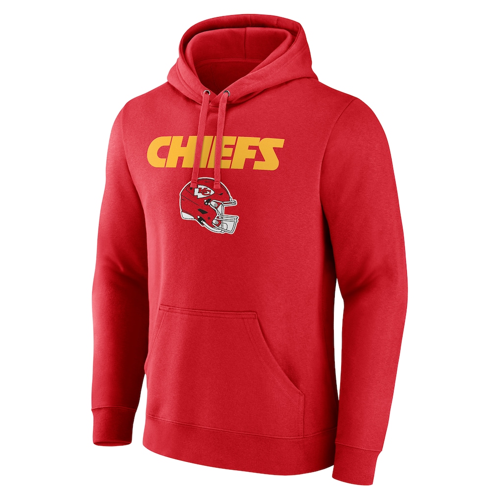 Men's Kansas City Chiefs Red Personalized Name & Number Team Wordmark Pullover Hoodie