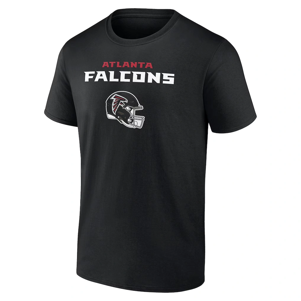 Men's Atlanta Falcons Black Personalized Name & Number Team Wordmark T-Shirt