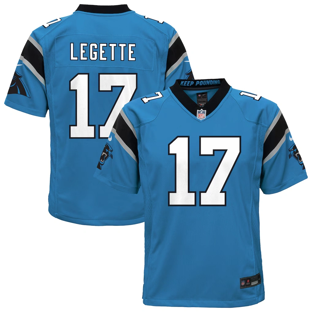 Youth Carolina Panthers Xavier Legette Nike Blue Alternate Game Jersey