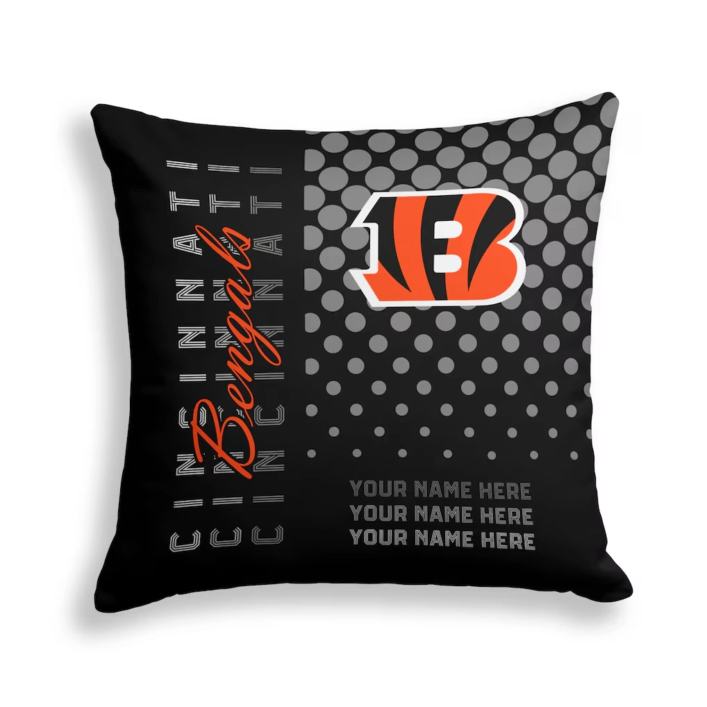 Cincinnati Bengals Pegasus 18" x 18" Script Dot Fade Personalized Decor Pillow