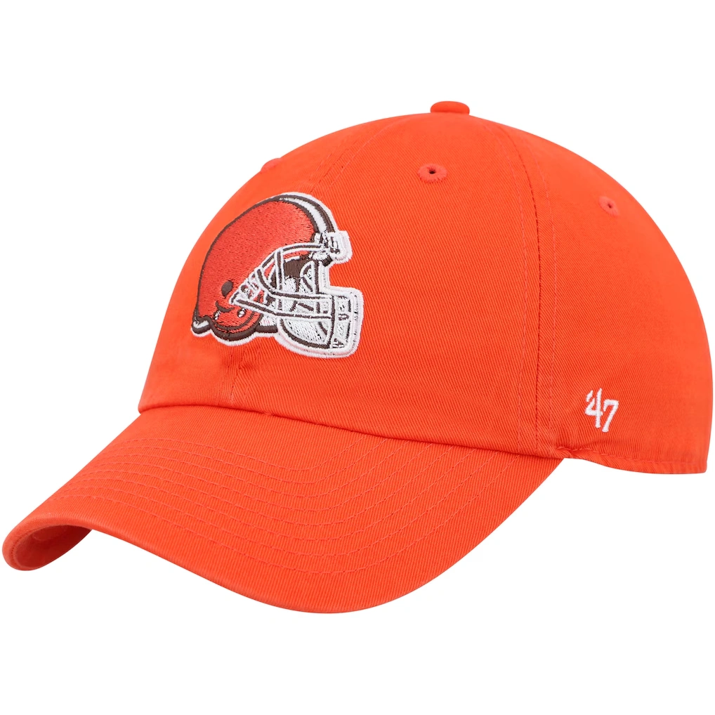 Men's Cleveland Browns '47 Orange Clean Up Primary Adjustable Hat