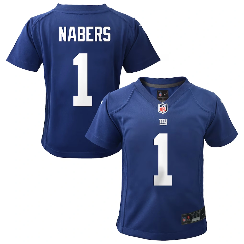 Toddler New York Giants Malik Nabers Nike Royal Game Jersey