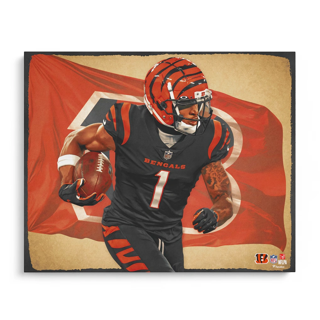 Ja'Marr Chase Cincinnati Bengals Unsigned Fanatics Authentic 16" x 20" Photo Print - Designed by Artist Brian Konnick